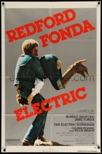 4j261 ELECTRIC HORSEMAN 1sh '79 Sydney Pollack, great image of Robert Redford & Jane Fonda!