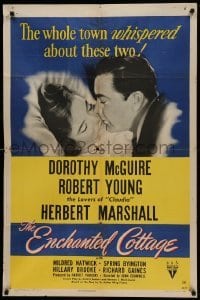 4j267 ENCHANTED COTTAGE style A 1sh '45 Dorothy McGuire & Robert Young live in a fantasy world!
