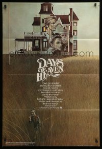 4j216 DAYS OF HEAVEN English 1sh '78 Richard Gere, Brooke Adams, cool artwork of cast!