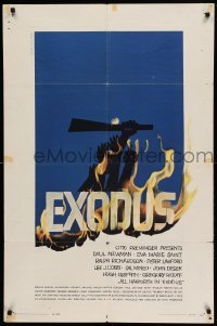 4j271 EXODUS 1sh '61 Otto Preminger, great artwork of arms reaching for rifle by Saul Bass!