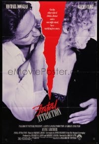 4j280 FATAL ATTRACTION 1sh '87 Michael Douglas, Glenn Close, a terrifying love story!
