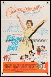 4j303 FOLLOW THE BOYS 1sh '63 Connie Francis sings and the whole Navy fleet swings!
