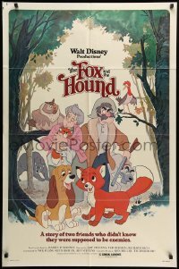 4j307 FOX & THE HOUND 1sh '81 two friends who didn't know they were supposed to be enemies!