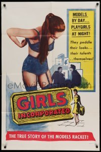 4j348 GIRLS INCORPORATED 1sh '59 early sexploitation, the true story of the models racket!