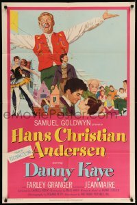 4j383 HANS CHRISTIAN ANDERSEN style A 1sh '53 great art of Danny Kaye i the title role & top cast!