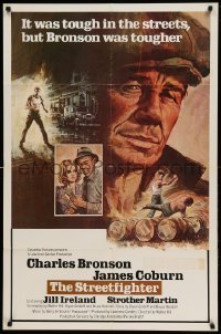 4j387 HARD TIMES int'l 1sh '75 Walter Hill, Dippel art of Charles Bronson, The Streetfighter!