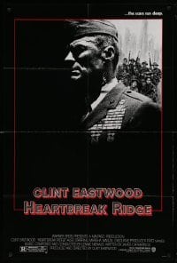 4j388 HEARTBREAK RIDGE 1sh '86 Clint Eastwood all decked out in uniform & medals!