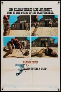 4j389 HEAVEN WITH A GUN 1sh '69 this is the story of Glenn Ford, who kills like an artist!