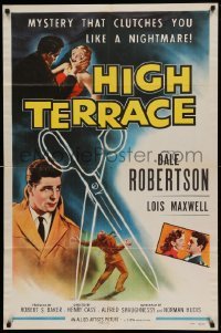 4j400 HIGH TERRACE 1sh '56 Dale Robertson, mystery that clutches you like a nightmare!