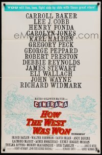 4j415 HOW THE WEST WAS WON Cinerama int'l 1sh '64 John Ford, Fonda, Peck, Stewart, different art!