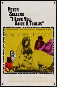 4j421 I LOVE YOU, ALICE B. TOKLAS style B int'l 1sh '68 Peter Sellers & sexy Leigh Taylor-Young!