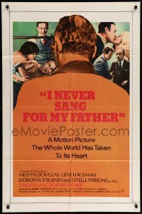 4j423 I NEVER SANG FOR MY FATHER int'l 1sh '70 Melvyn Douglas & Gene Hackman, only poster w/images