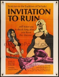 4j436 INVITATION TO RUIN 1sh '68 x-rated eroticism in the tradition of DeSade!