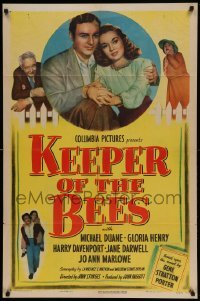 4j455 KEEPER OF THE BEES 1sh '47 directed by John Sturges, Michael Duane & Gloria Henry!