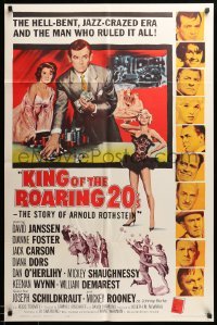 4j465 KING OF THE ROARING 20'S 1sh '61 poker, gambling & sexy Diana Dors in the hell-bent jazz era!