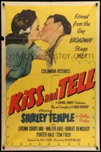 4j468 KISS & TELL style A 1sh '45 whole town thinks 15 year-old Shirley Temple is pregnant!
