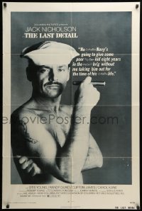 4j480 LAST DETAIL 1sh '73 foul-mouthed sailor Jack Nicholson w/cigar!