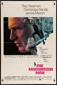 4j524 MACKINTOSH MAN int'l 1sh '73 Paul Newman, Sanda, Mason, John Huston, very different design!