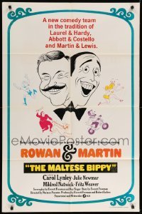 4j536 MALTESE BIPPY int'l 1sh '69 Dan Rowan & Dick Martin, different Hirschfeldesque art!