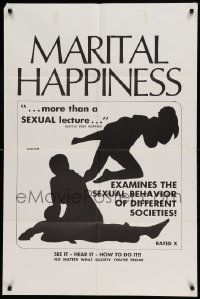 4j552 MARITAL HAPPINESS 1sh '72 examines the sexual behavior of different societies!