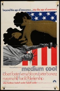 4j566 MEDIUM COOL int'l 1sh '69 Haskell Wexler's X-rated 1960s counter-culture classic!