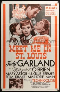 4j567 MEET ME IN ST. LOUIS 1sh R62 Judy Garland, Tom Drake, classic musical!