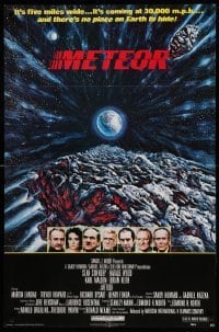 4j570 METEOR 1sh '79 Sean Connery, Natalie Wood, cool sci-fi artwork by Michael Whipple!
