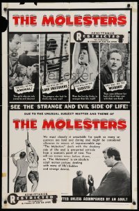 4j580 MOLESTERS 1sh '64 bizarre Swiss pseudo-documentary about child molesters!