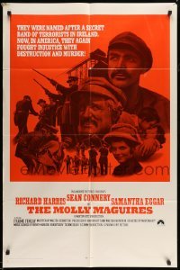 4j581 MOLLY MAGUIRES style B int'l 1sh '70 Sean Connery, Richard Harris, directed by Martin Ritt!