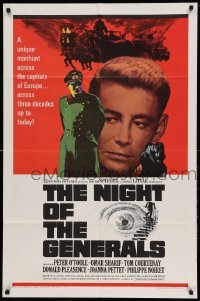 4j621 NIGHT OF THE GENERALS style A 1sh '67 WWII officer Peter O'Toole in a manhunt across Europe!