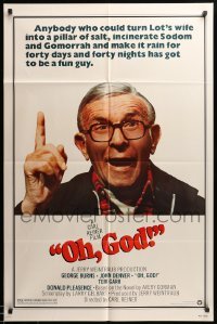 4j634 OH GOD 1sh '77 directed by Carl Reiner, great super close up of wacky George Burns!