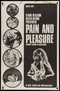 4j666 PAIN & PLEASURE 25x38 1sh '67 stark realism never before presented, violent & sexy images!