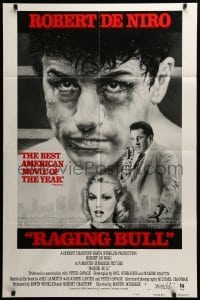 4j709 RAGING BULL style B int'l 1sh '80 Hagio art of Robert De Niro, Martin Scorsese boxing classic