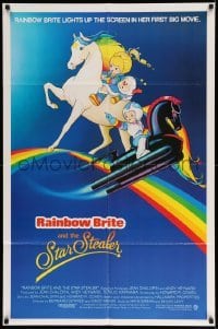 4j715 RAINBOW BRITE & THE STAR STEALER advance 1sh '85 cute Rich artwork from kid's animation!