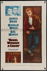 4j720 REBEL WITHOUT A CAUSE 1sh R57 Nicholas Ray, James Dean, a bad boy from a good family