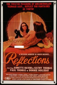 4j727 REFLECTIONS 25x39 1sh '77 Annette Haven, great sexy mirror artwork by Giguilliat!