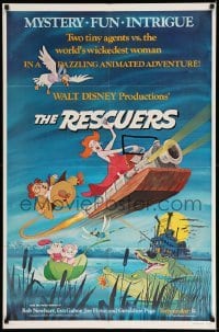 4j731 RESCUERS 1sh '77 Disney mouse mystery adventure cartoon from depths of Devil's Bayou!