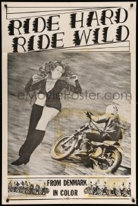 4j738 RIDE HARD, RIDE WILD 1sh 1970 Lee Frost, Danish, motorcycle racing & sexy women!