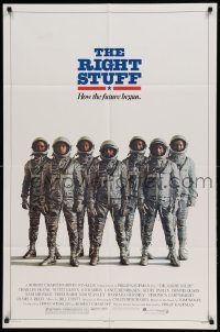 4j741 RIGHT STUFF advance 1sh '83 great line up of the first NASA astronauts all suited up!