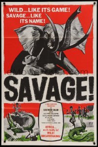 4j755 SAVAGE 1sh '62 Bill Carpenter on a Mission to Hell in an African jungle!