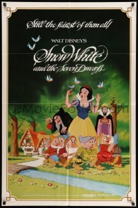 4j801 SNOW WHITE & THE SEVEN DWARFS 1sh R83 Walt Disney animated cartoon fantasy classic!