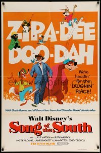 4j805 SONG OF THE SOUTH 1sh R73 Walt Disney, Uncle Remus, Br'er Rabbit & Br'er Bear!
