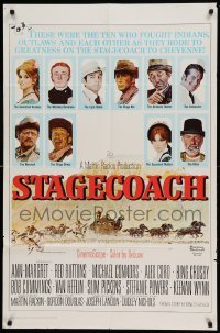 4j817 STAGECOACH 1sh '66 Ann-Margret, Red Buttons, Bing Crosby, great Norman Rockwell art!