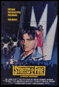 4j834 STREETS OF FIRE English 1sh '84 directed by Walter Hill, cool different artwork!