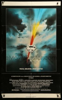 4j840 SUPERMAN 1sh '78 DC superhero Christopher Reeve, Gene Hackman, Marlon Brando