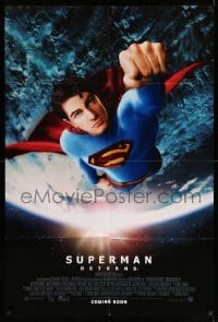 4j841 SUPERMAN RETURNS int'l advance DS 1sh '06 Bryan Singer, full-length image of Routh in space!