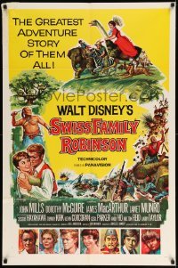 4j848 SWISS FAMILY ROBINSON style A 1sh '60 John Mills, Walt Disney family fantasy classic!