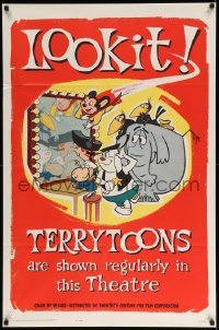 4j868 TERRYTOONS 1sh '62 great art of Mighty Mouse & Paul Terry's other creations!