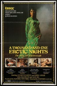 4j883 THOUSAND & ONE EROTIC NIGHTS 25x38 1sh '82 sexy naked Annette Haven as Scheherezade!