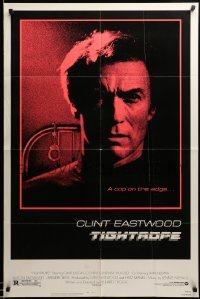 4j895 TIGHTROPE 1sh '84 Clint Eastwood is a cop on the edge, cool handcuff image!